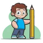 A boy with a pencil
